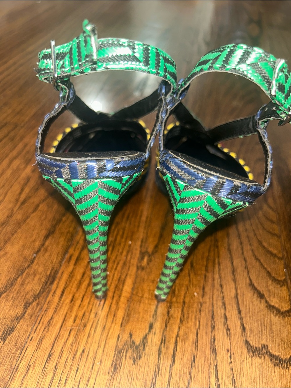 ZARA Multicolor Pointed Toe Slingback Heels - Picture 3 of 5